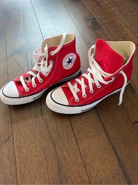 Converse Red High-Top Sneakers with White Accents